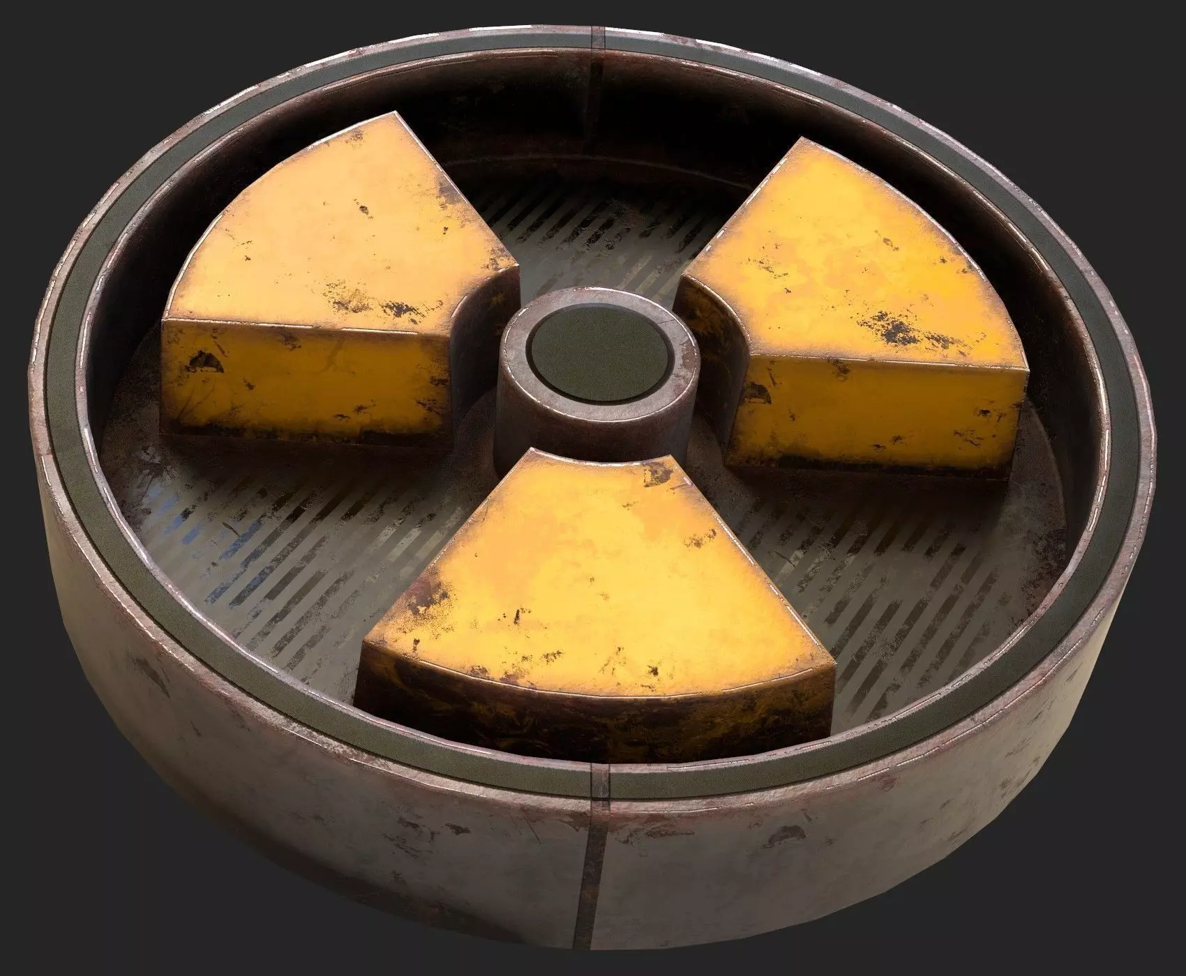 Radiation Sign Low-poly 3D model