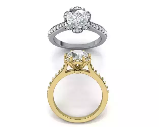 Paradise Design Spring ring with 7mm round stone N10320