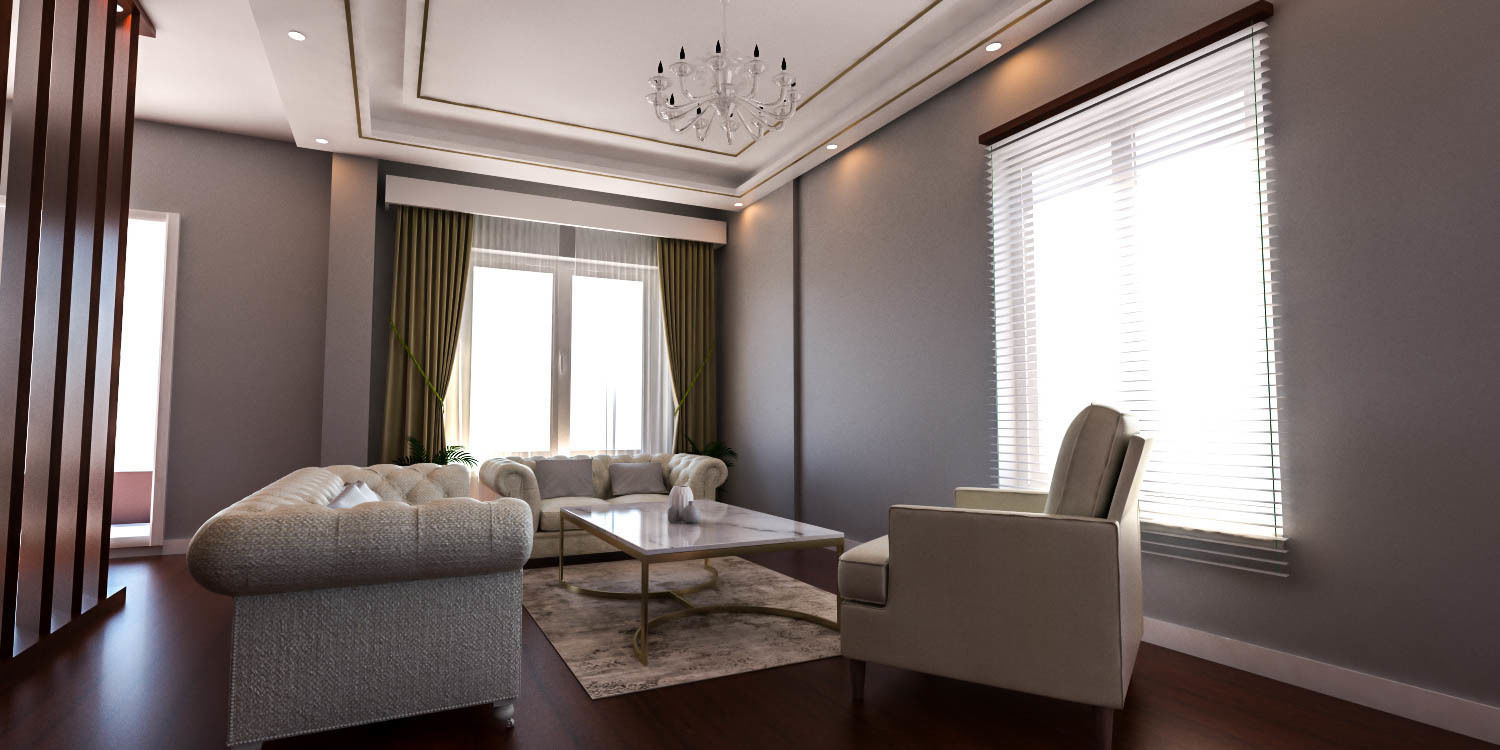 Living Room Low-poly 3D model_9