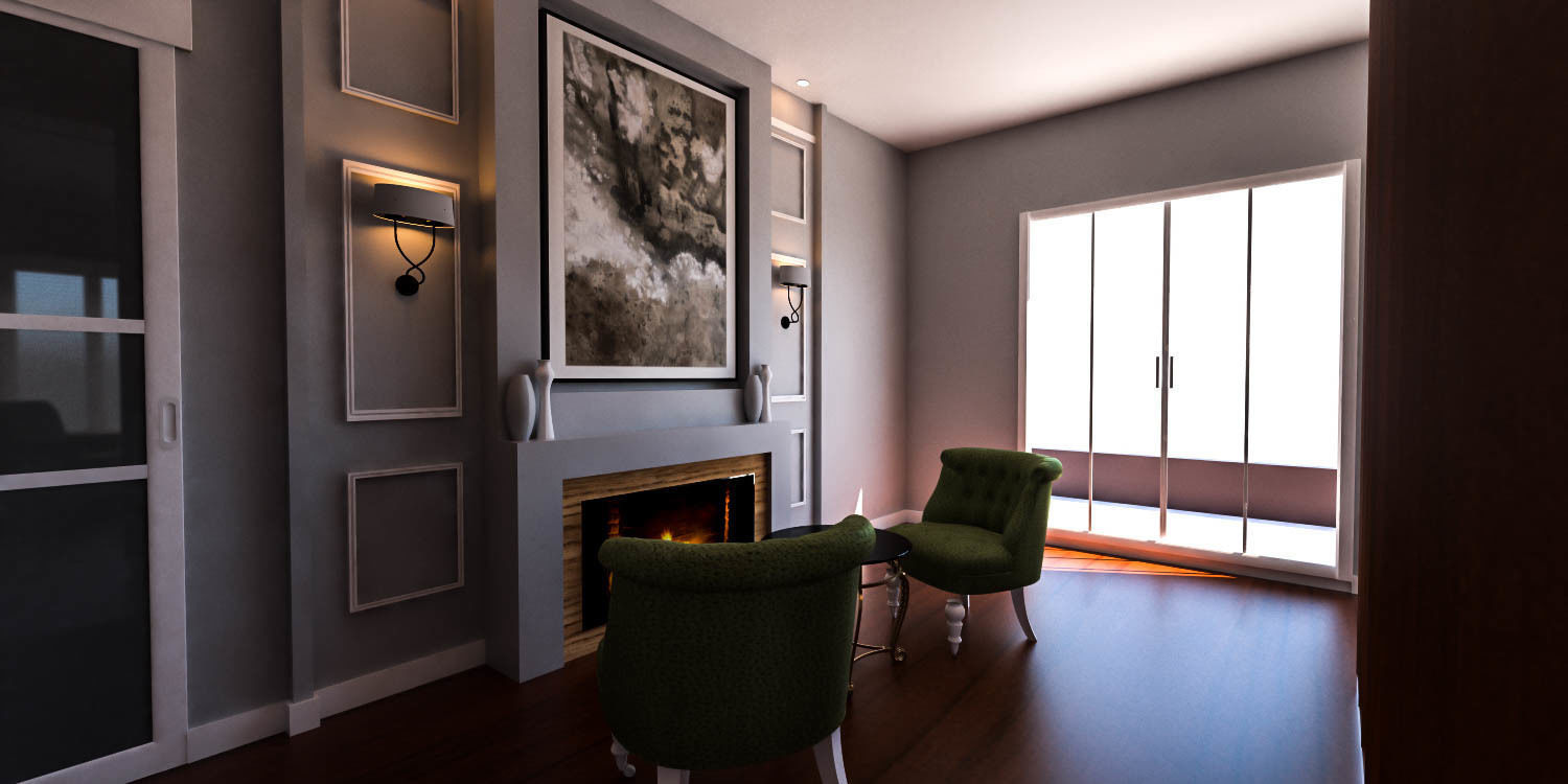 Living Room Low-poly 3D model_8