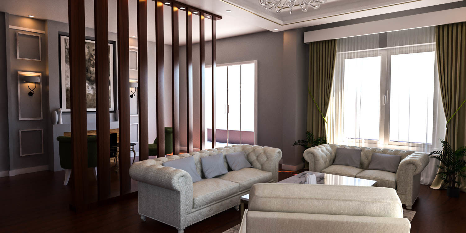 Living Room Low-poly 3D model_10