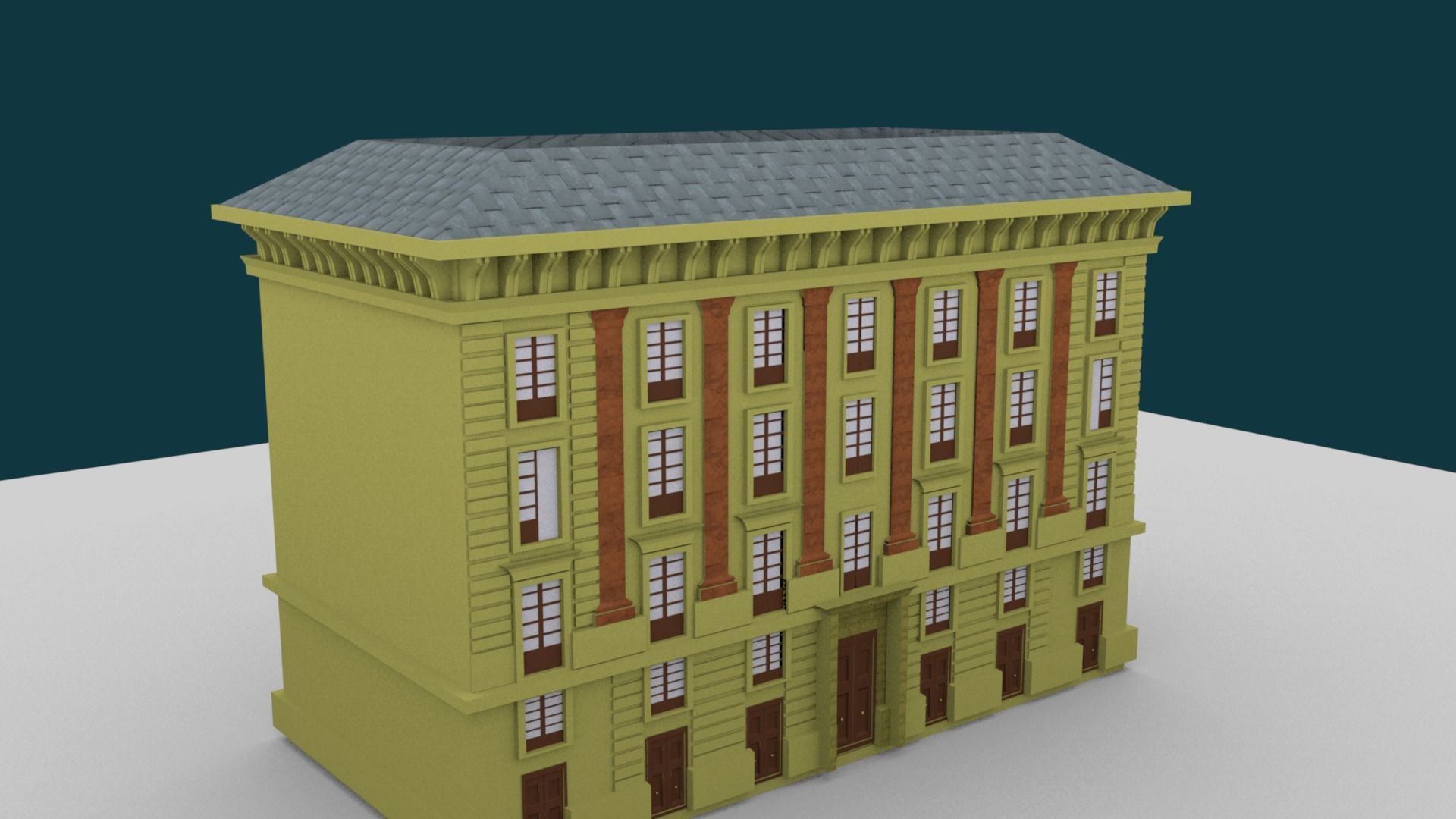 BAROQUE BARRACK 1750 Low-poly 3D model_8
