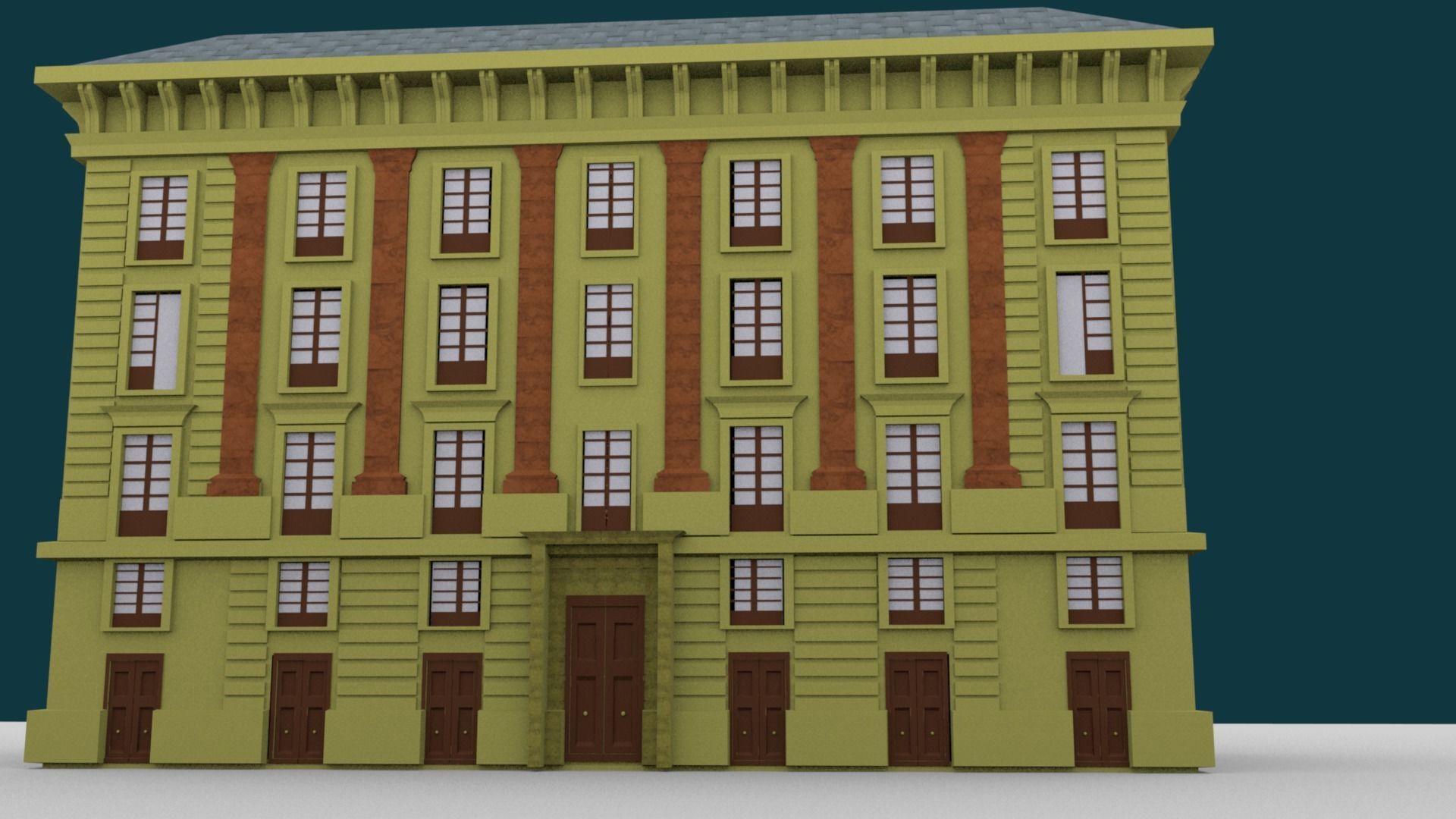 BAROQUE BARRACK 1750 Low-poly 3D model_9