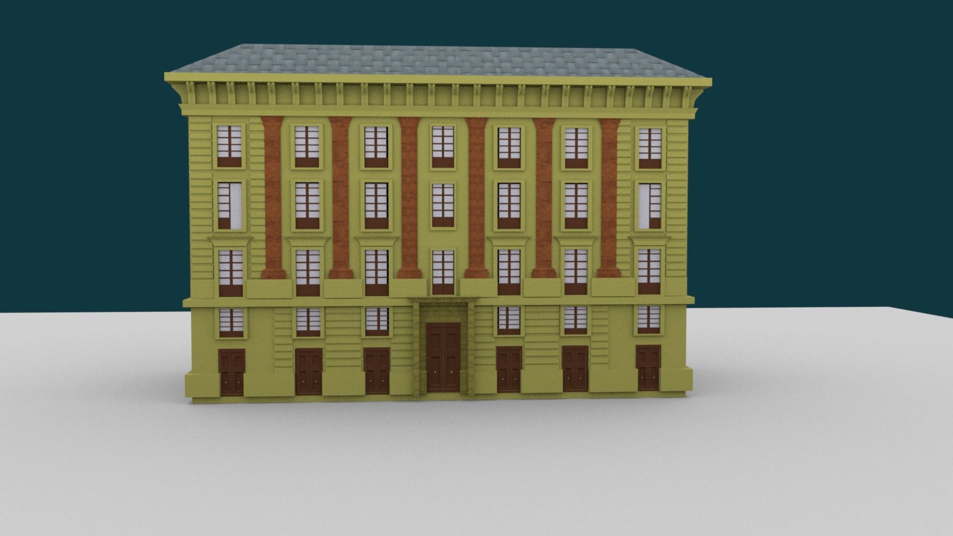 BAROQUE BARRACK 1750 Low-poly 3D model_7
