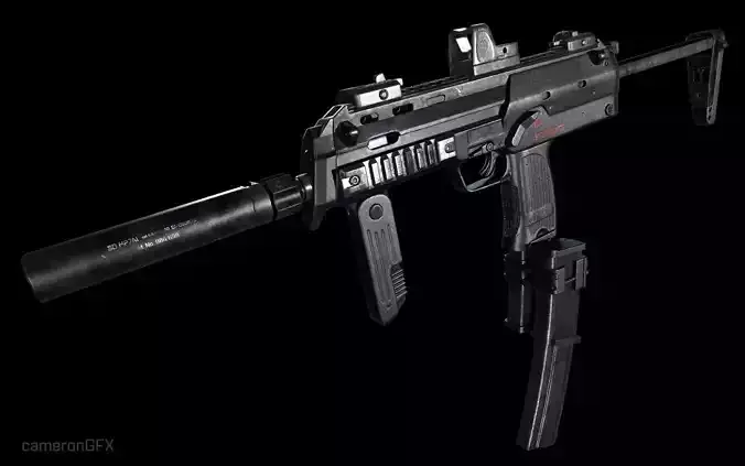 PBR MP7 A1 Low-poly 3D model