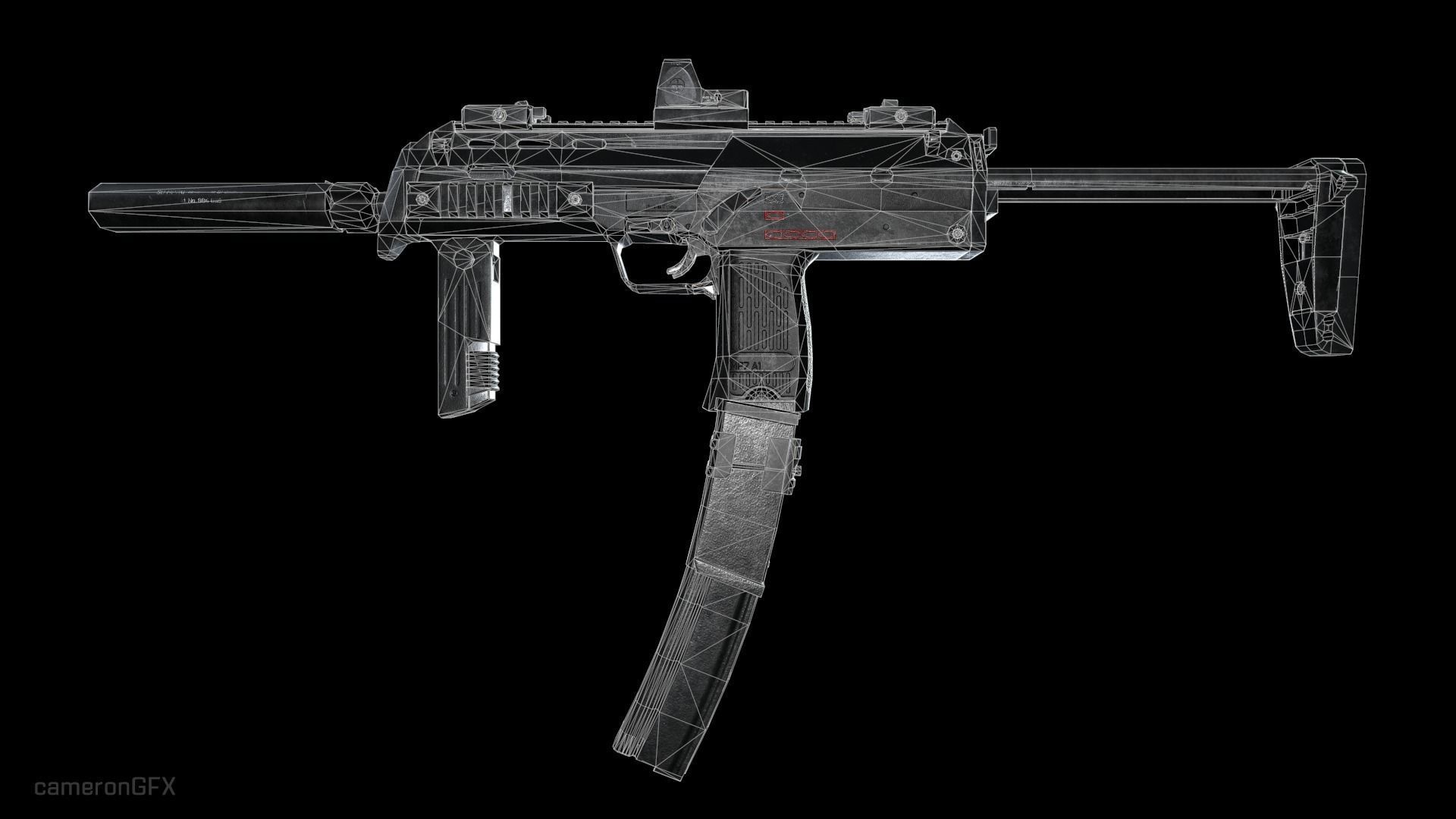 PBR MP7 A1 Low-poly 3D model_7