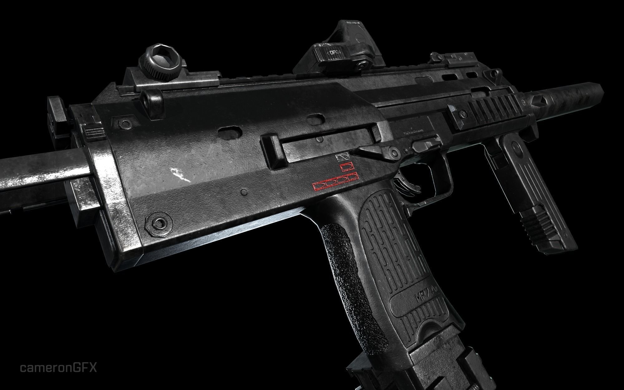 PBR MP7 A1 Low-poly 3D model_6