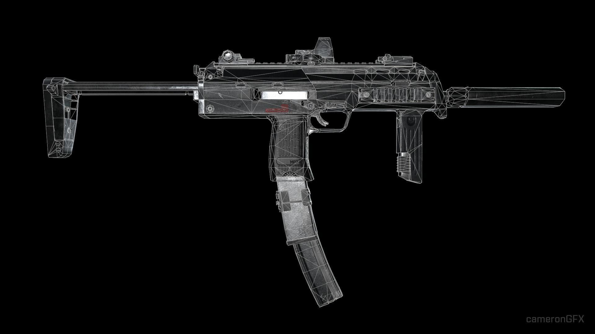PBR MP7 A1 Low-poly 3D model_8