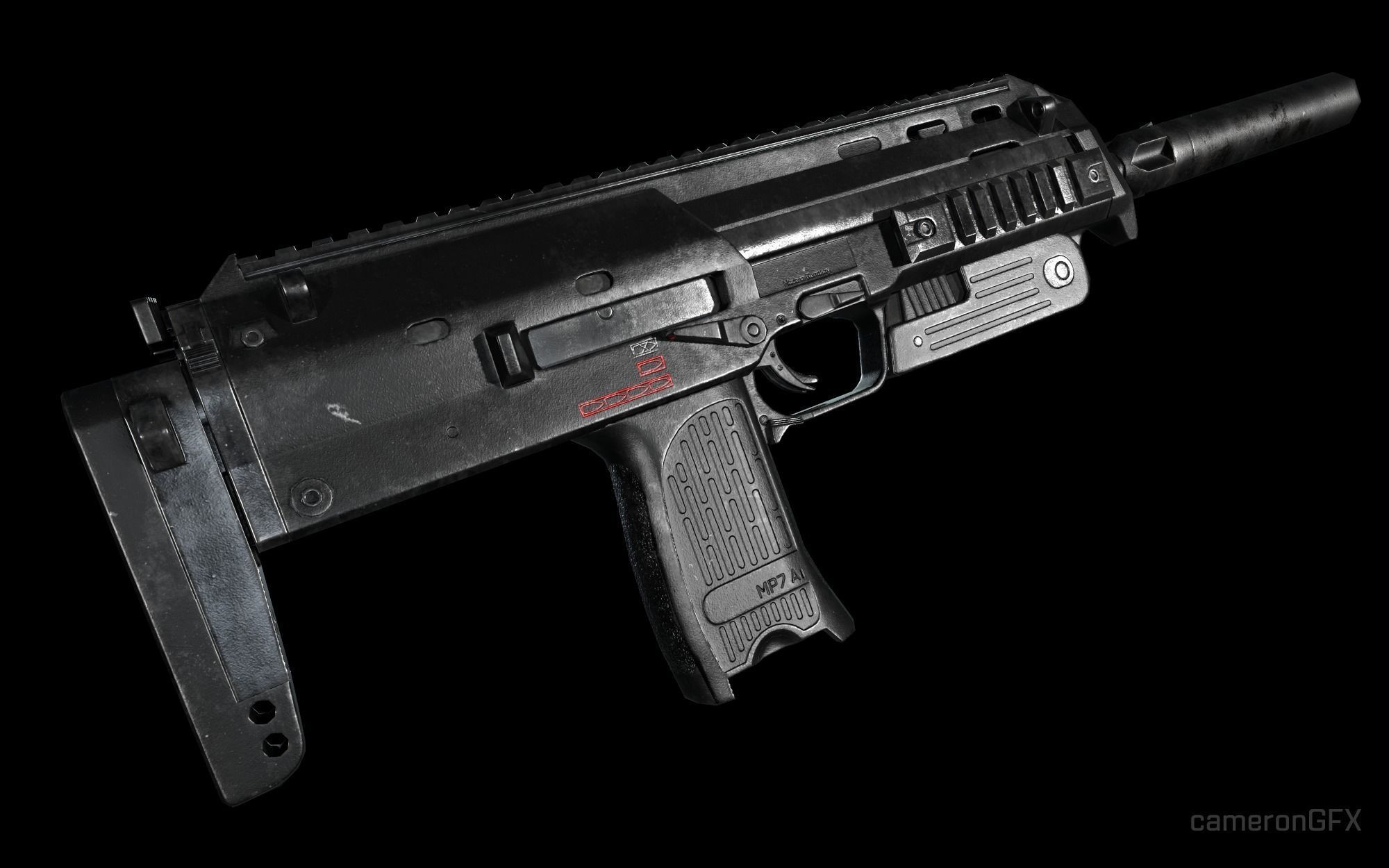 PBR MP7 A1 Low-poly 3D model_2