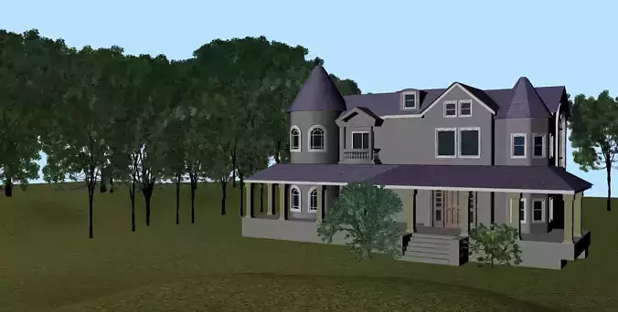 Realistic Mansion Environment Exterior