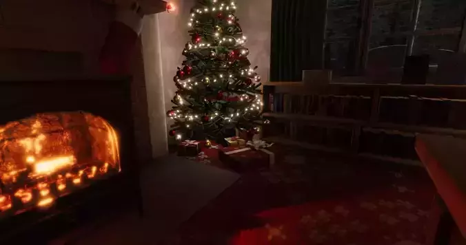 Cosy Christmas Scene for Unity Low-poly 3D model