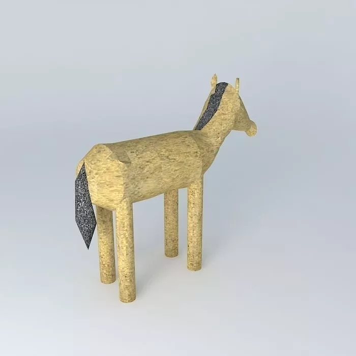 horse wooden Free 3D model