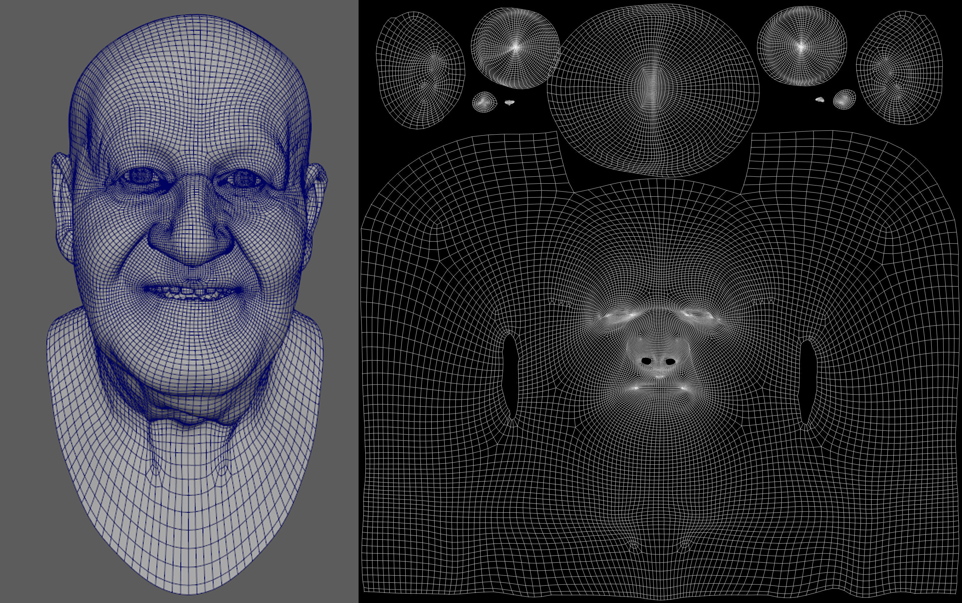 3D Ultra realistic old man HEAD 3D model_15