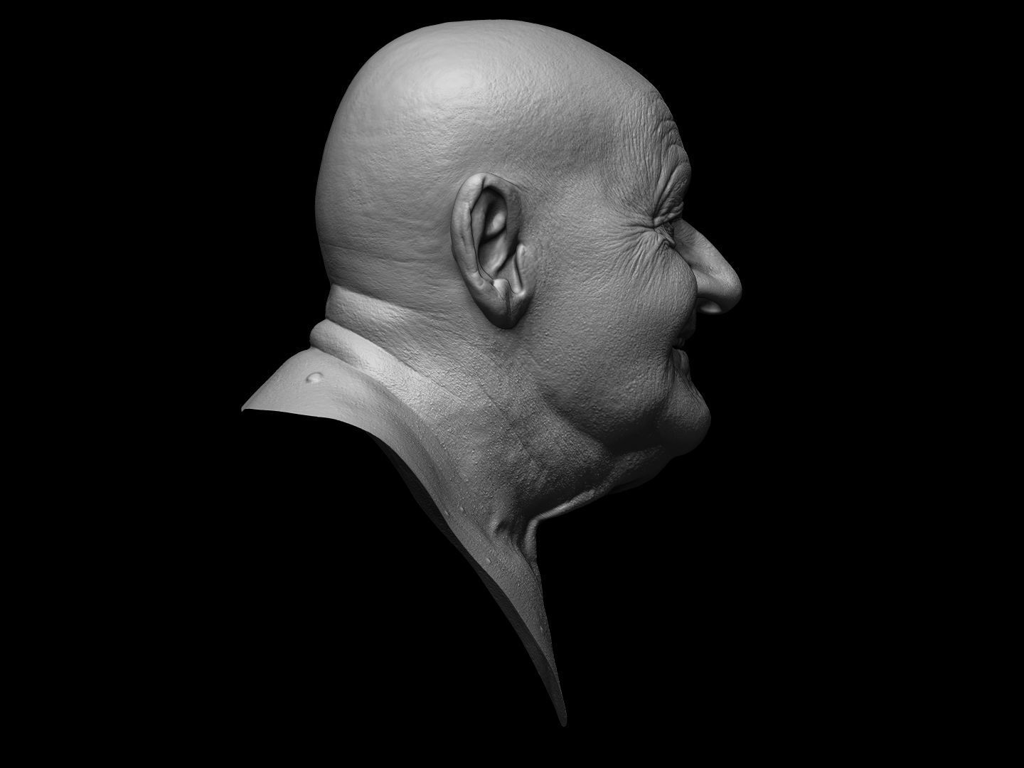 3D Ultra realistic old man HEAD 3D model_6