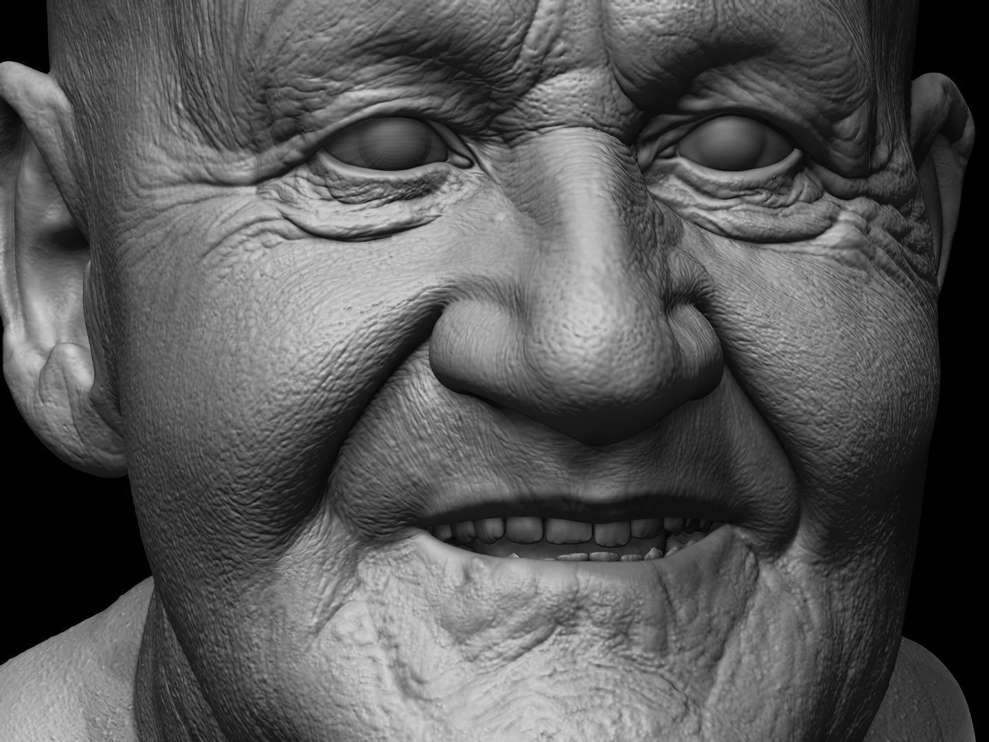 3D Ultra realistic old man HEAD 3D model_11