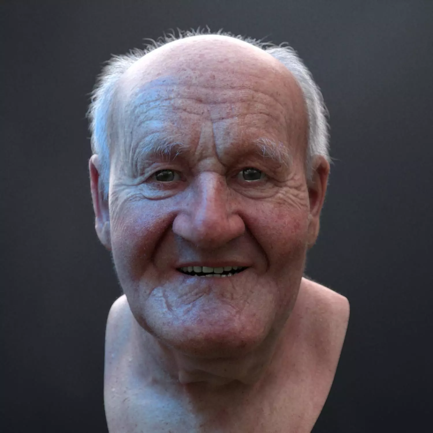 3D Ultra realistic old man HEAD 3D model_0