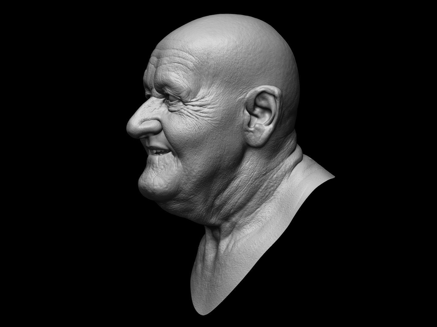 3D Ultra realistic old man HEAD 3D model_7