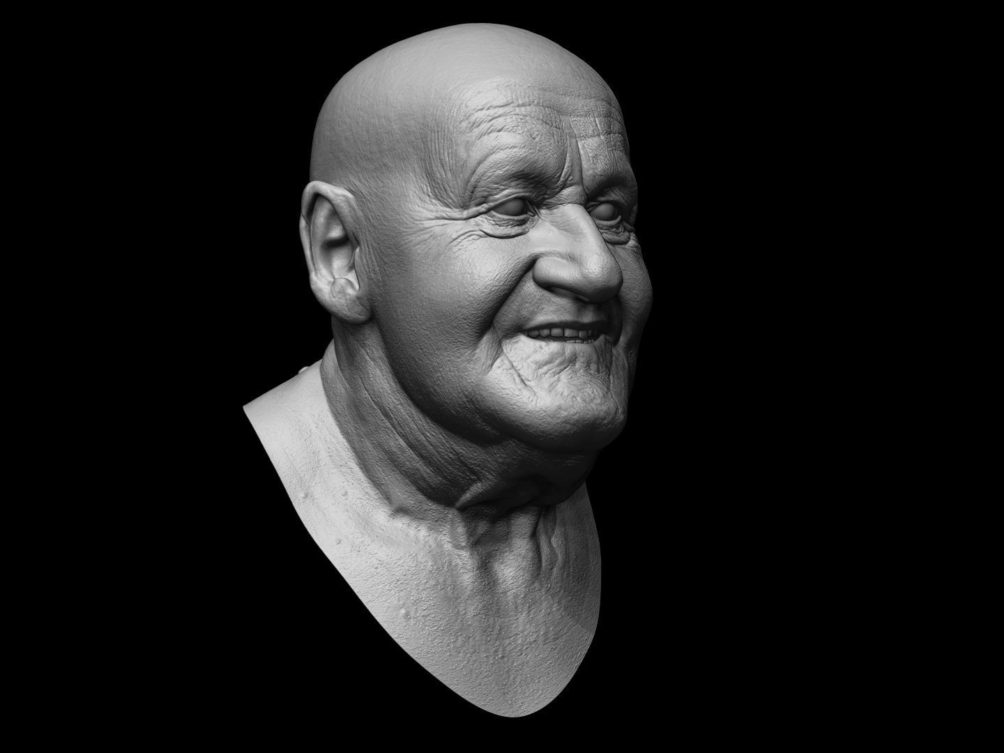 3D Ultra realistic old man HEAD 3D model_5