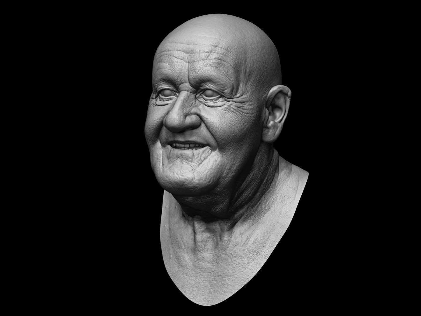 3D Ultra realistic old man HEAD 3D model_4
