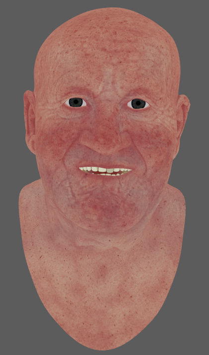 3D Ultra realistic old man HEAD 3D model_12