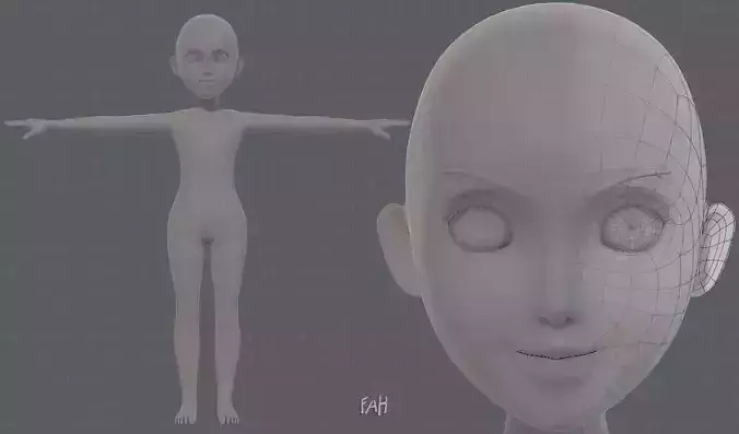 Base mesh girl characterV10