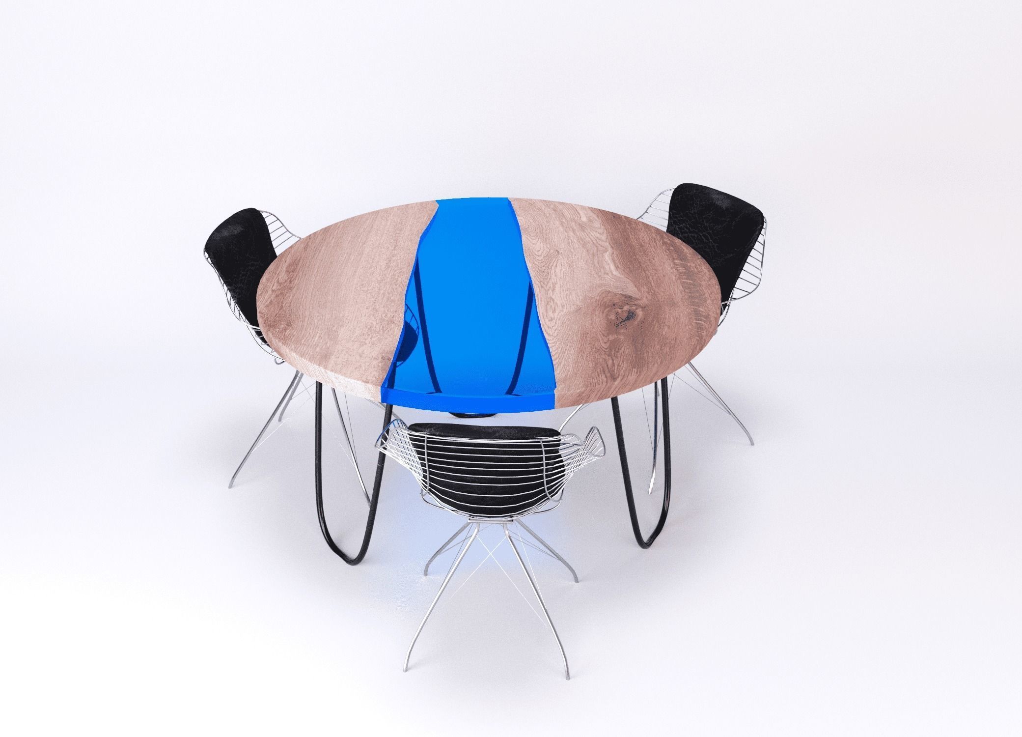 Dinner resin table Coolness Kochut Wood 3D model_9