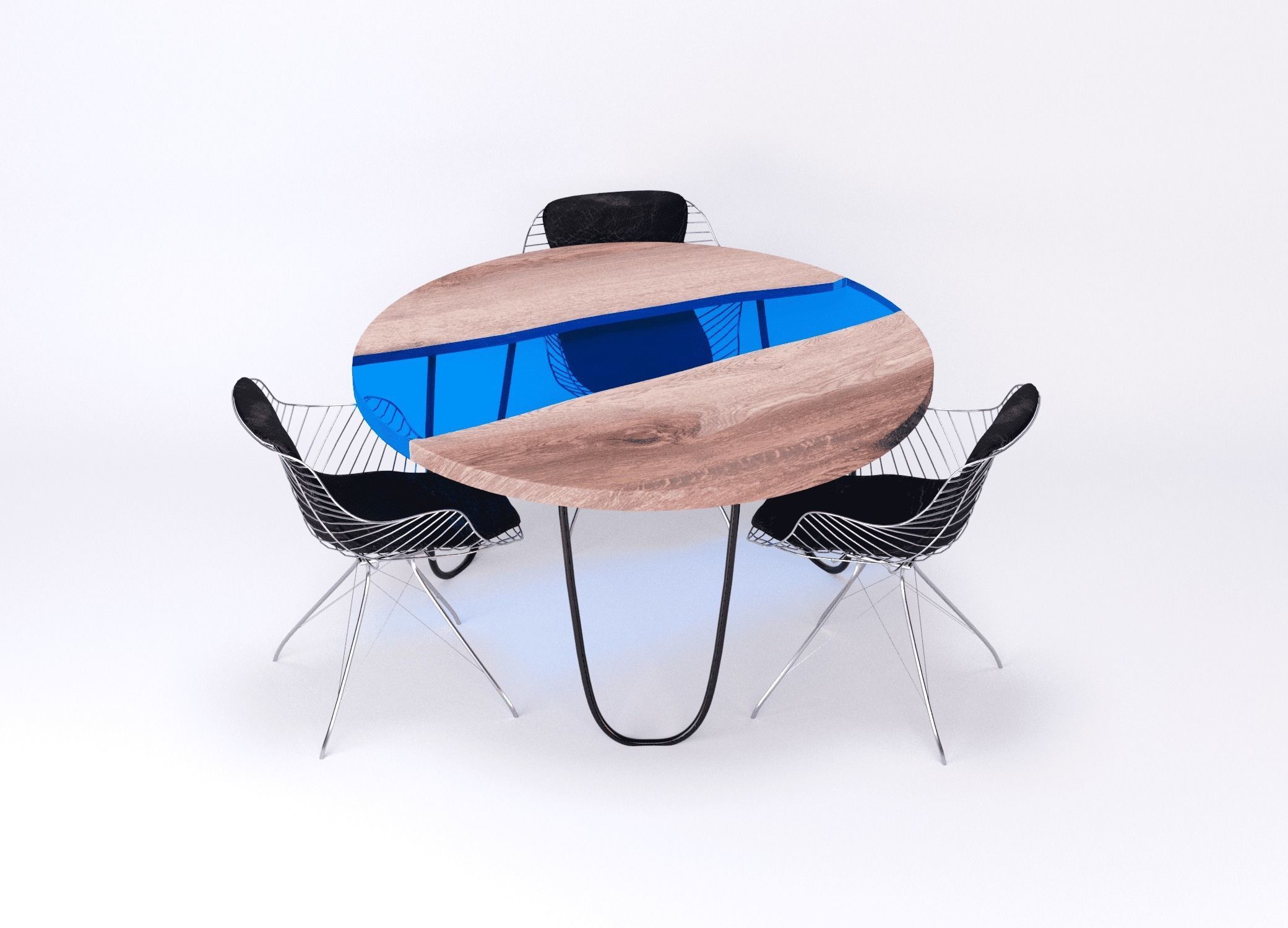 Dinner resin table Coolness Kochut Wood 3D model_20