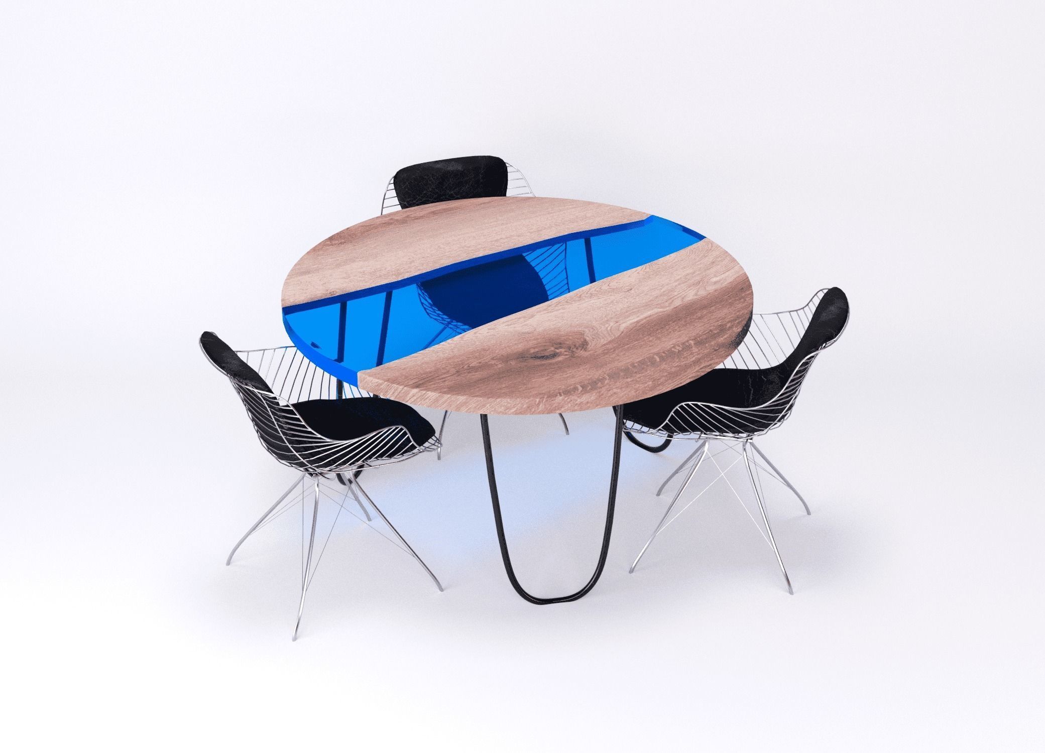 Dinner resin table Coolness Kochut Wood 3D model_21