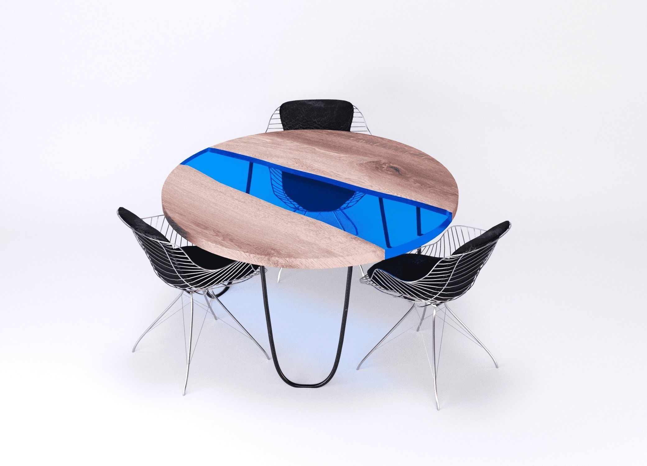 Dinner resin table Coolness Kochut Wood 3D model_11