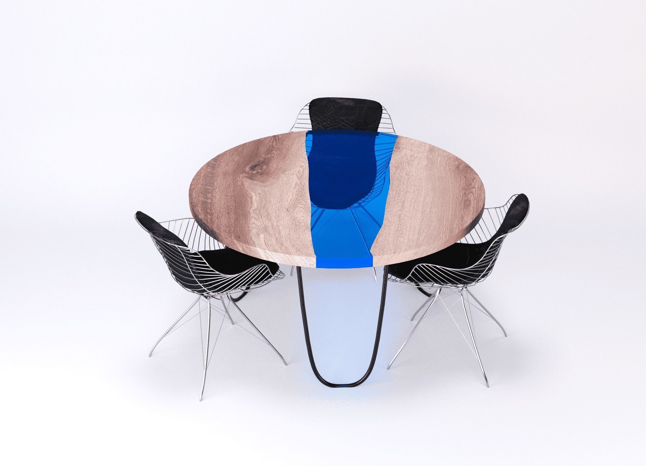 Dinner resin table Coolness Kochut Wood 3D model_15
