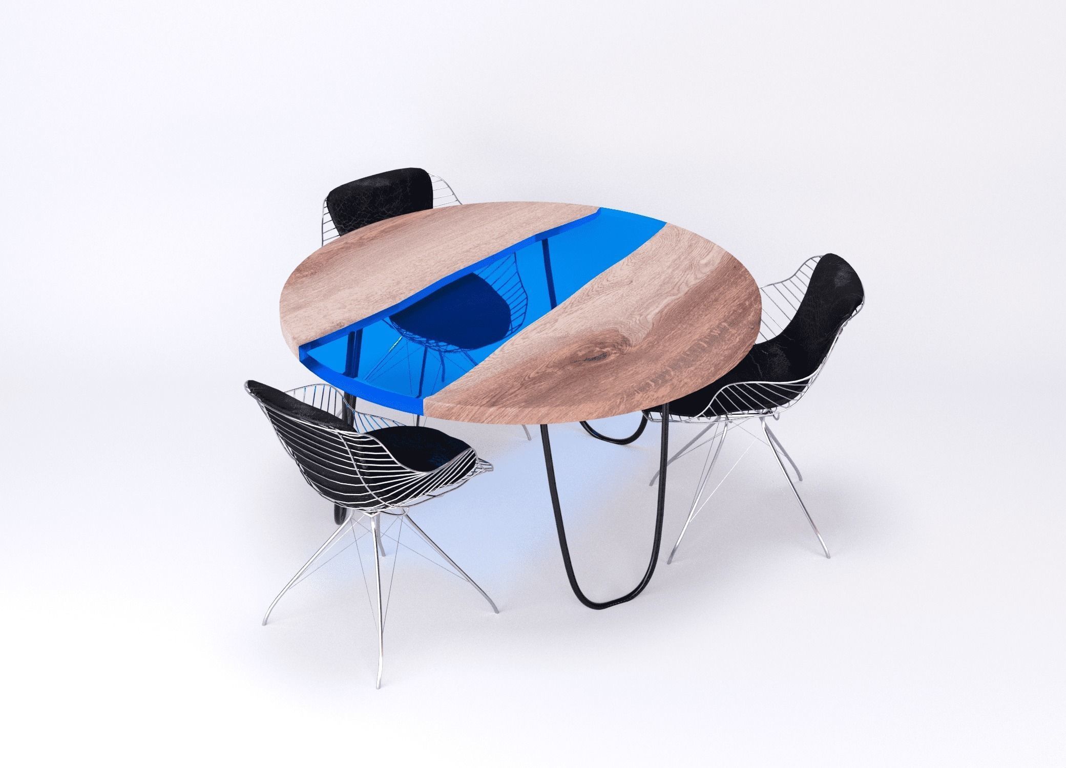 Dinner resin table Coolness Kochut Wood 3D model_7