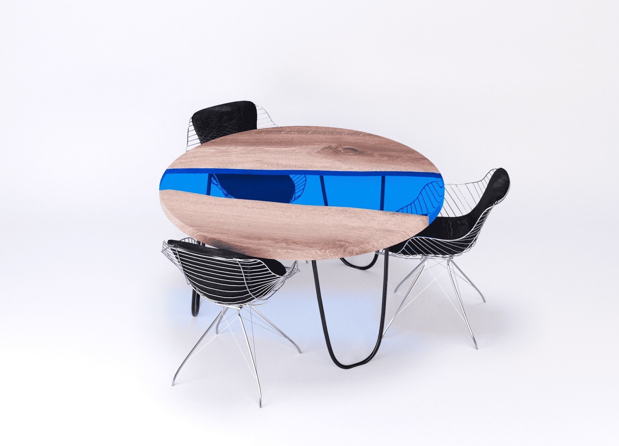 Dinner resin table Coolness Kochut Wood 3D model_12