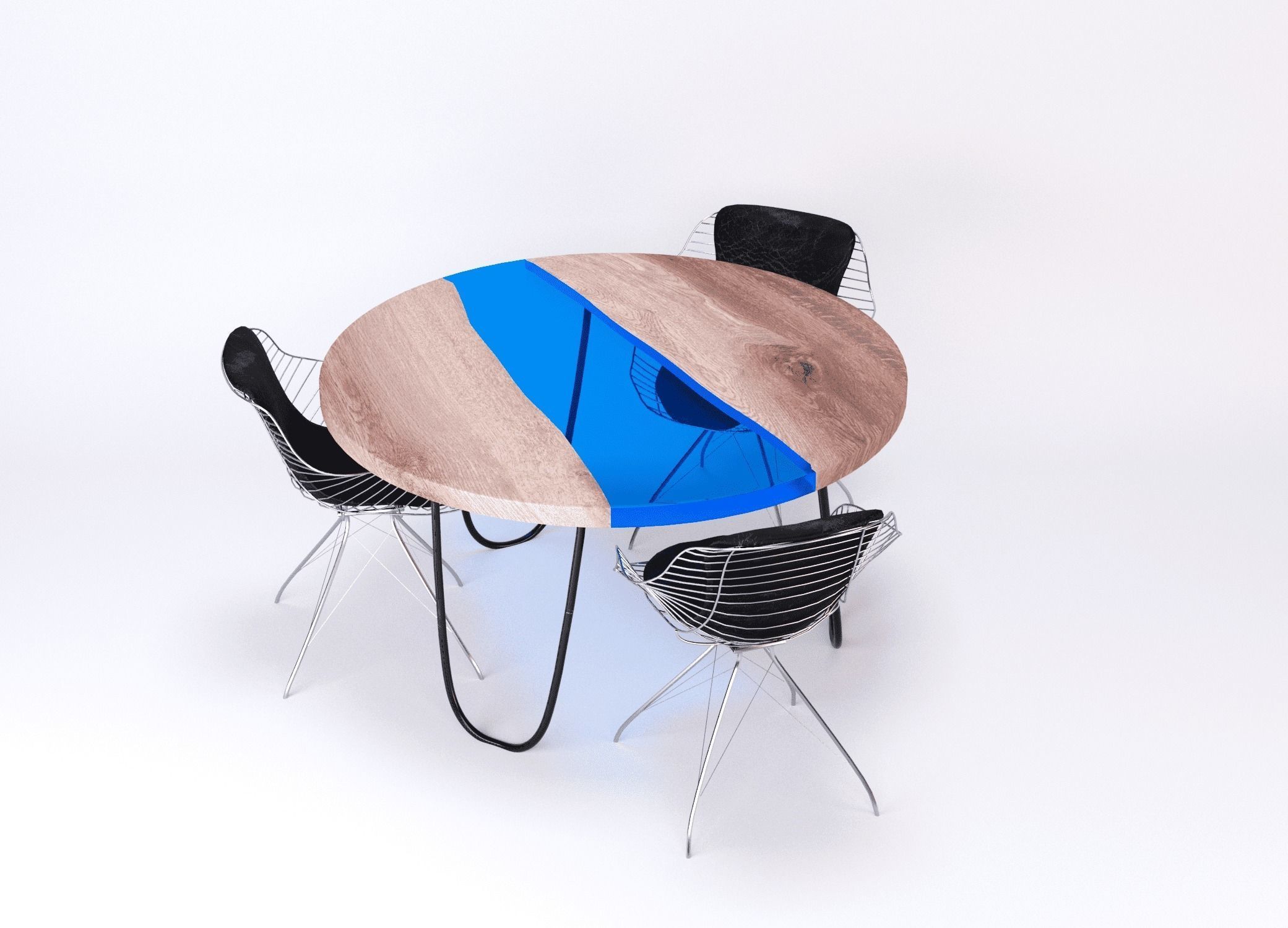 Dinner resin table Coolness Kochut Wood 3D model_10