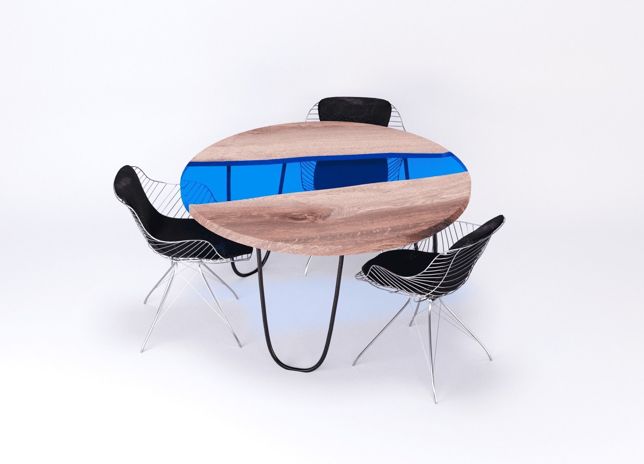Dinner resin table Coolness Kochut Wood 3D model_19