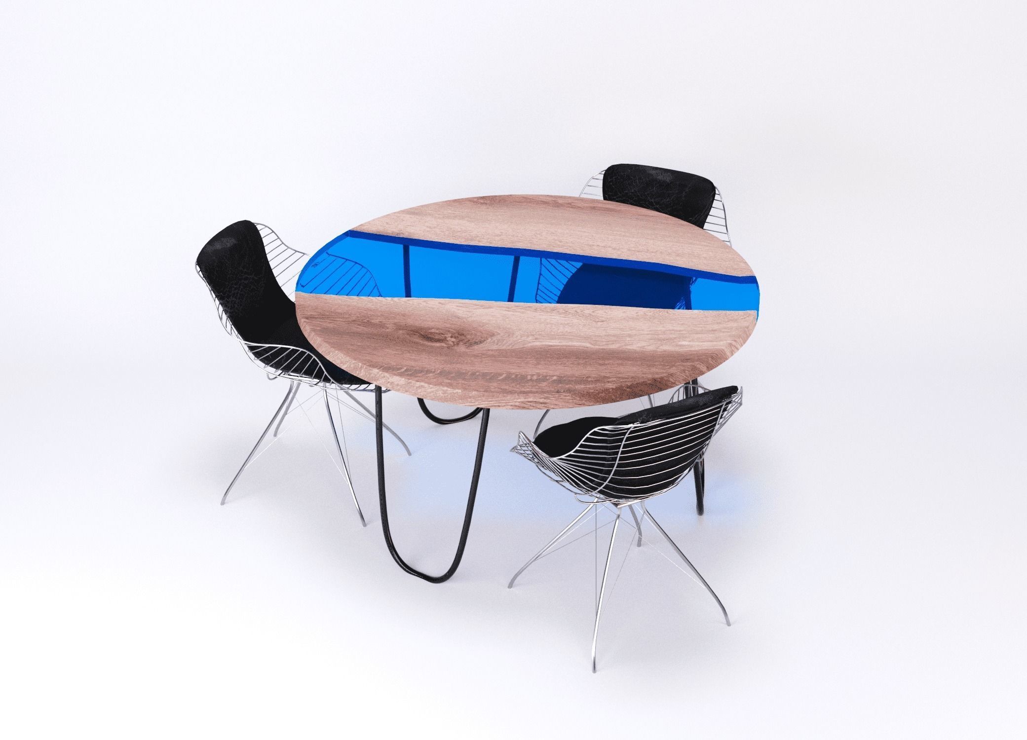 Dinner resin table Coolness Kochut Wood 3D model_18