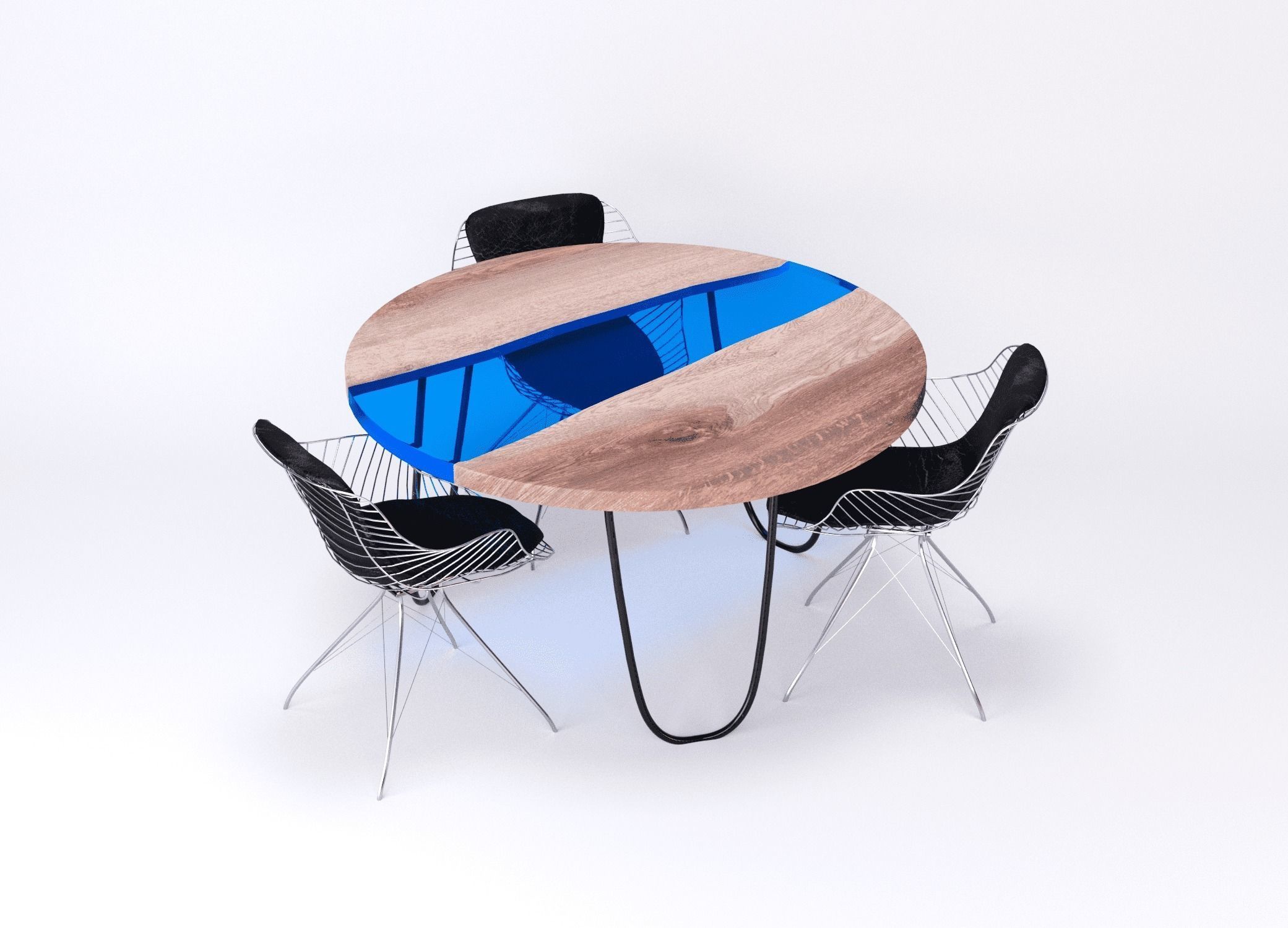 Dinner resin table Coolness Kochut Wood 3D model_22