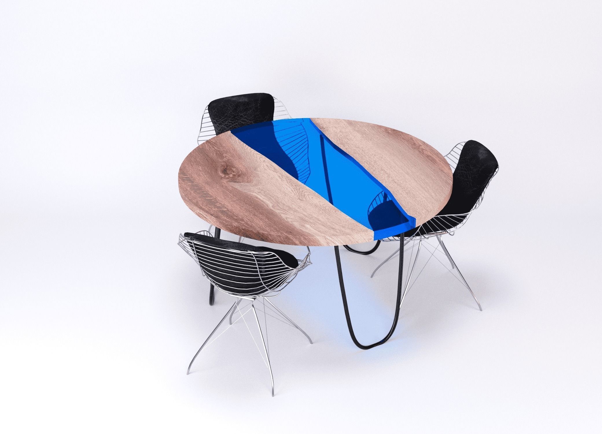 Dinner resin table Coolness Kochut Wood 3D model_16
