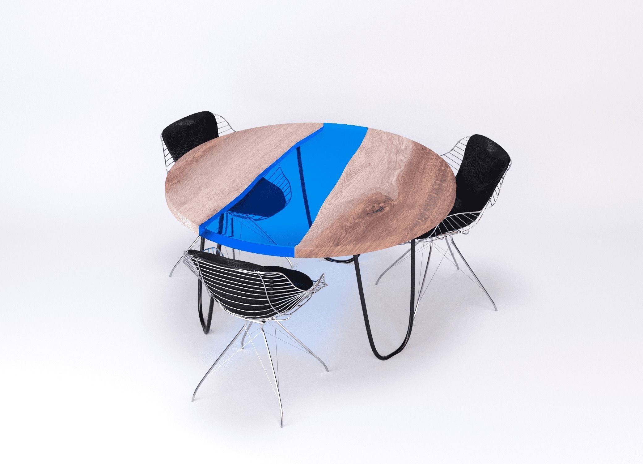 Dinner resin table Coolness Kochut Wood 3D model_8