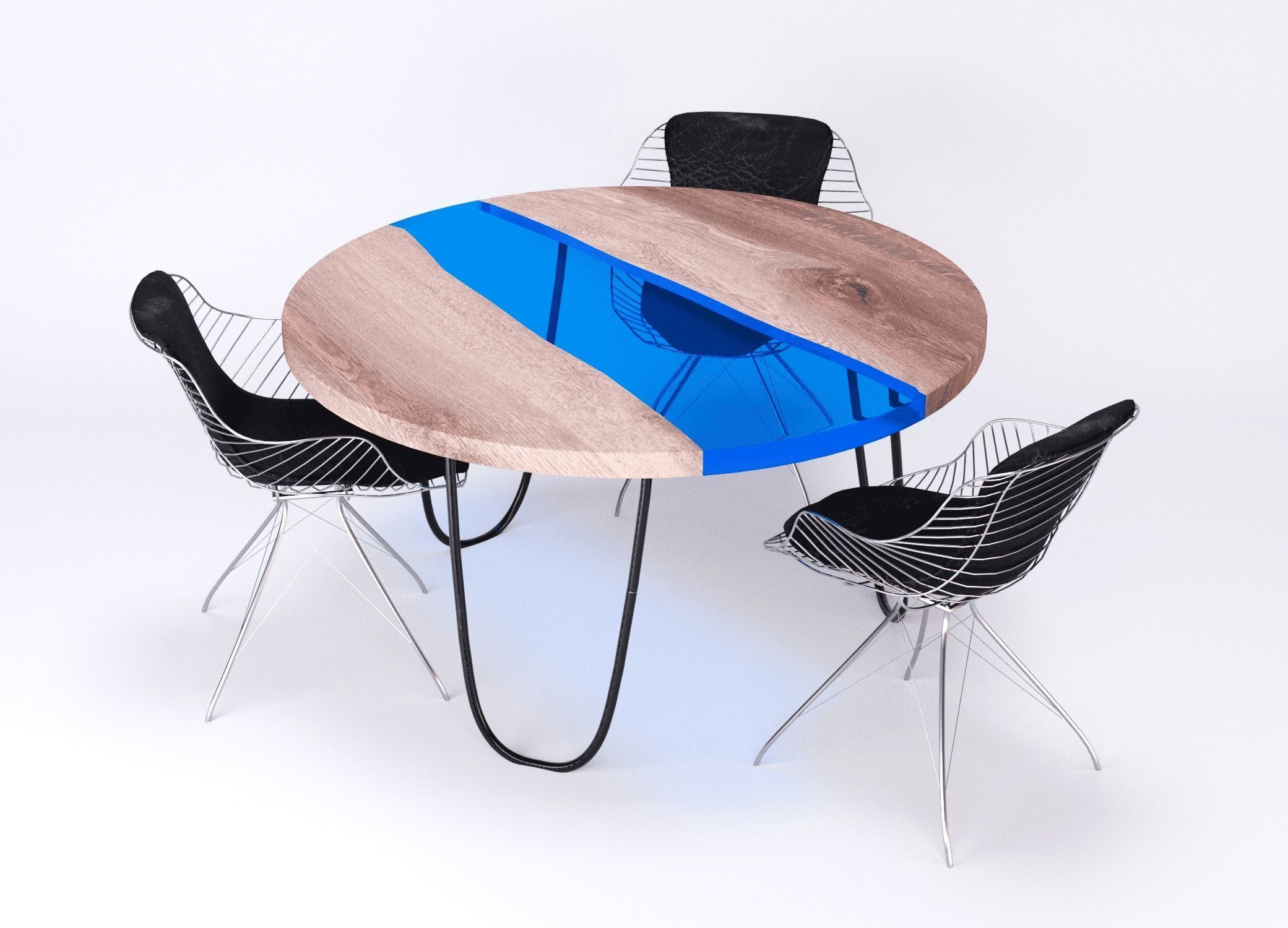Dinner resin table Coolness Kochut Wood 3D model_3