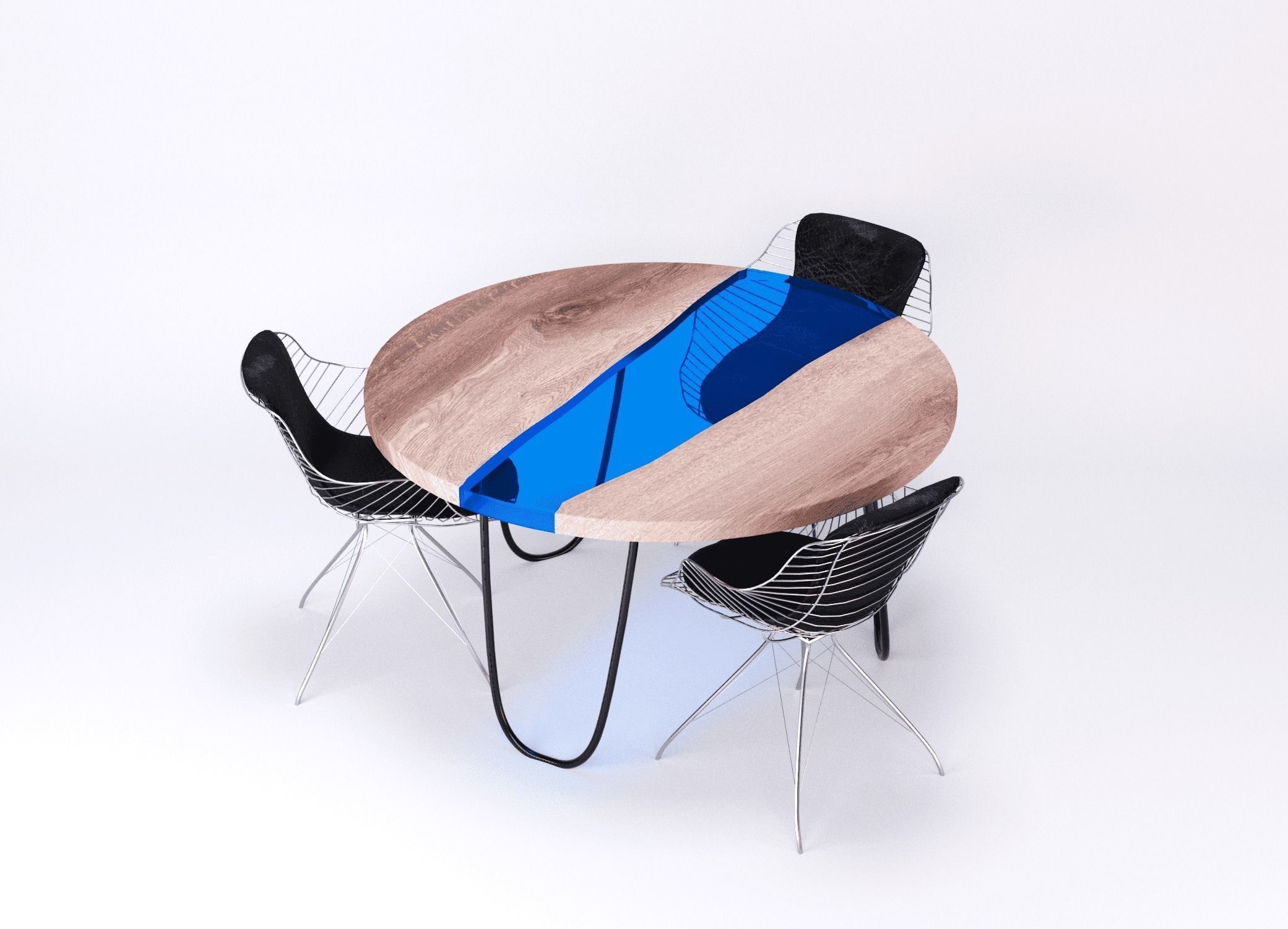 Dinner resin table Coolness Kochut Wood 3D model_14