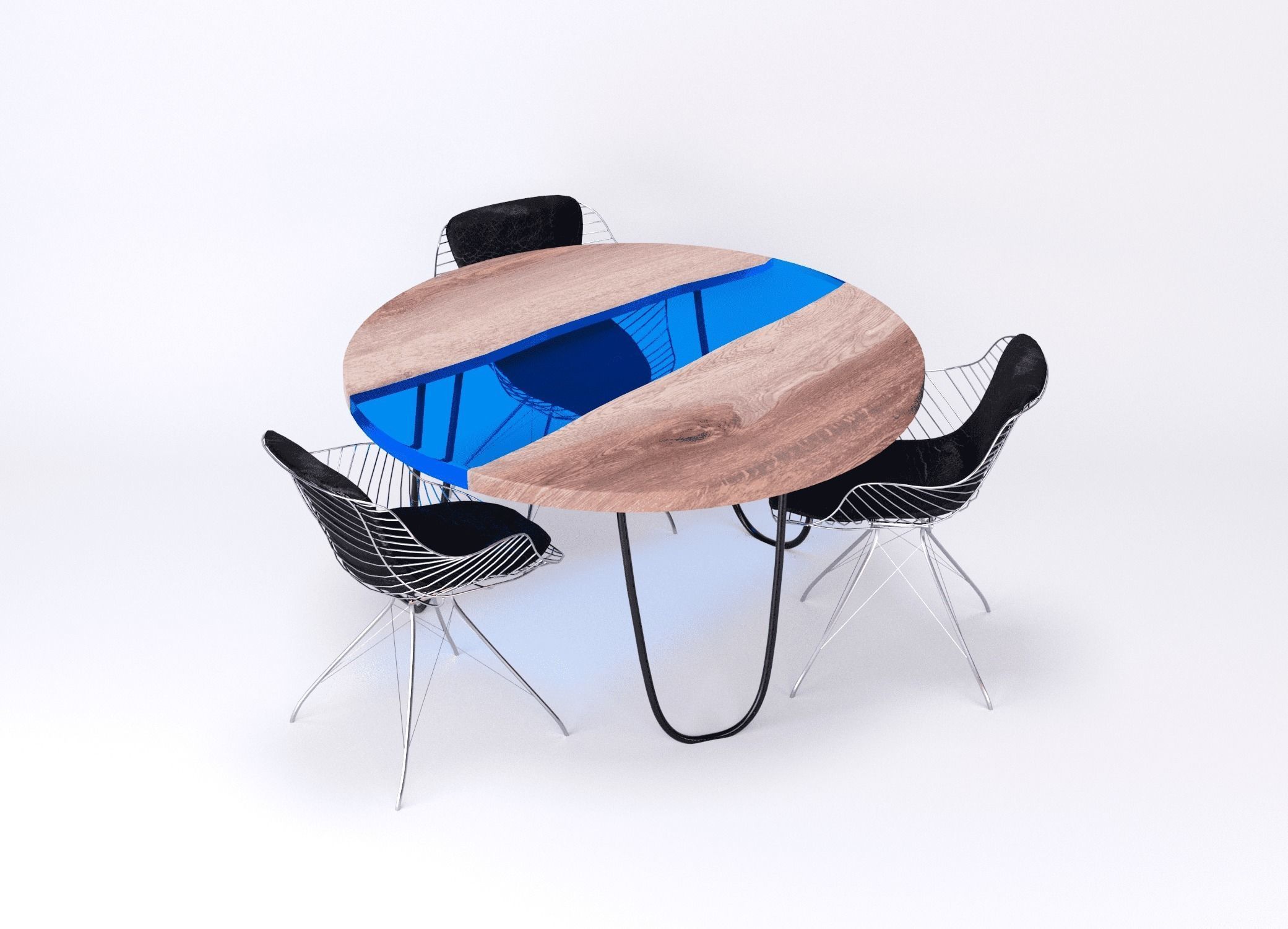 Dinner resin table Coolness Kochut Wood 3D model_6