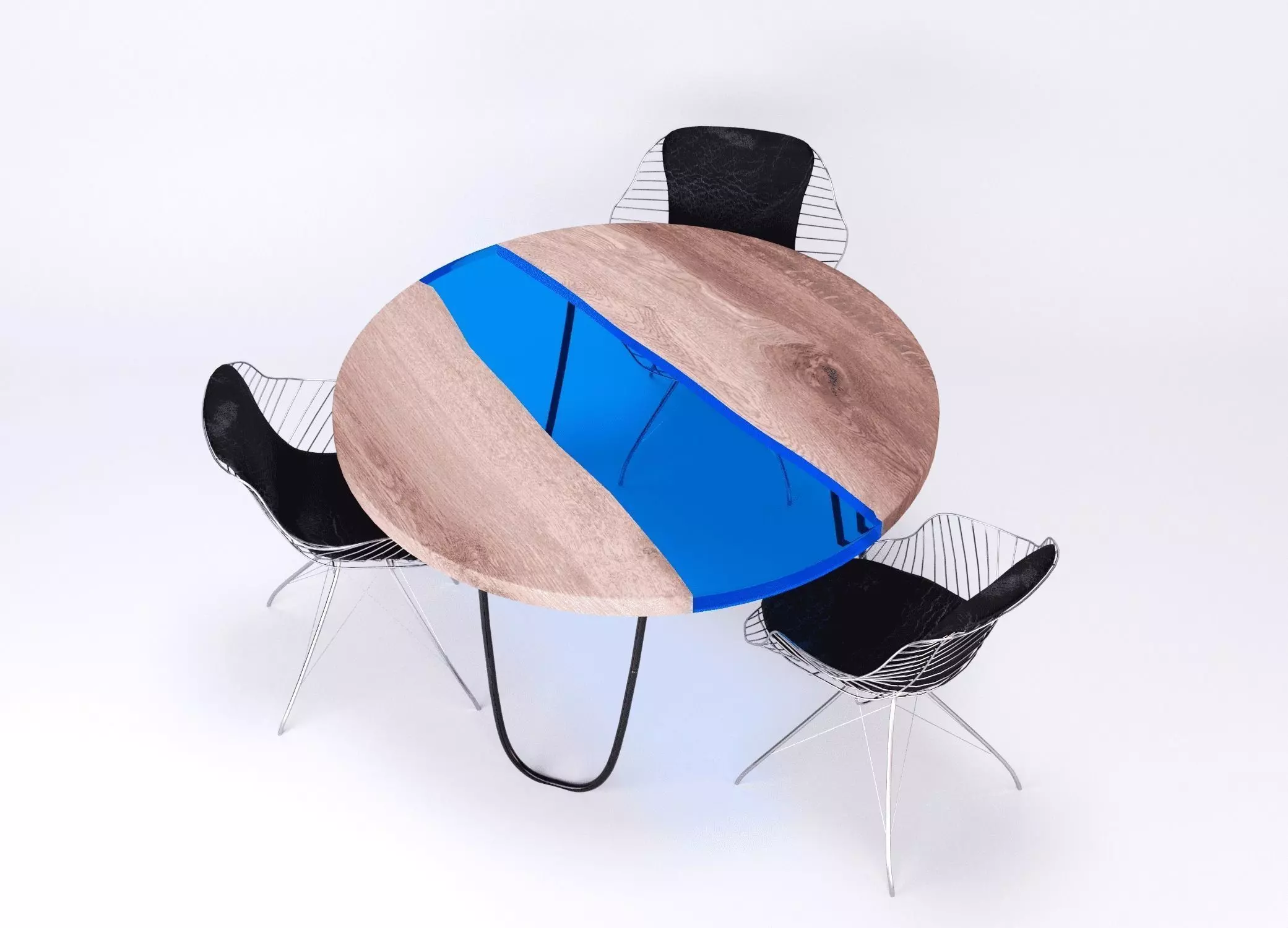 Dinner resin table Coolness Kochut Wood 3D model_0
