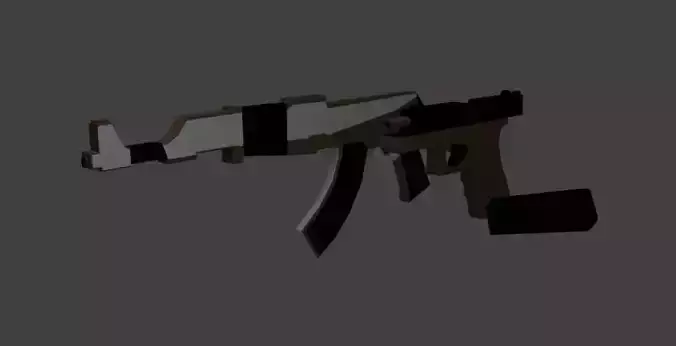 Low Poly Ak-47 And Glock 18