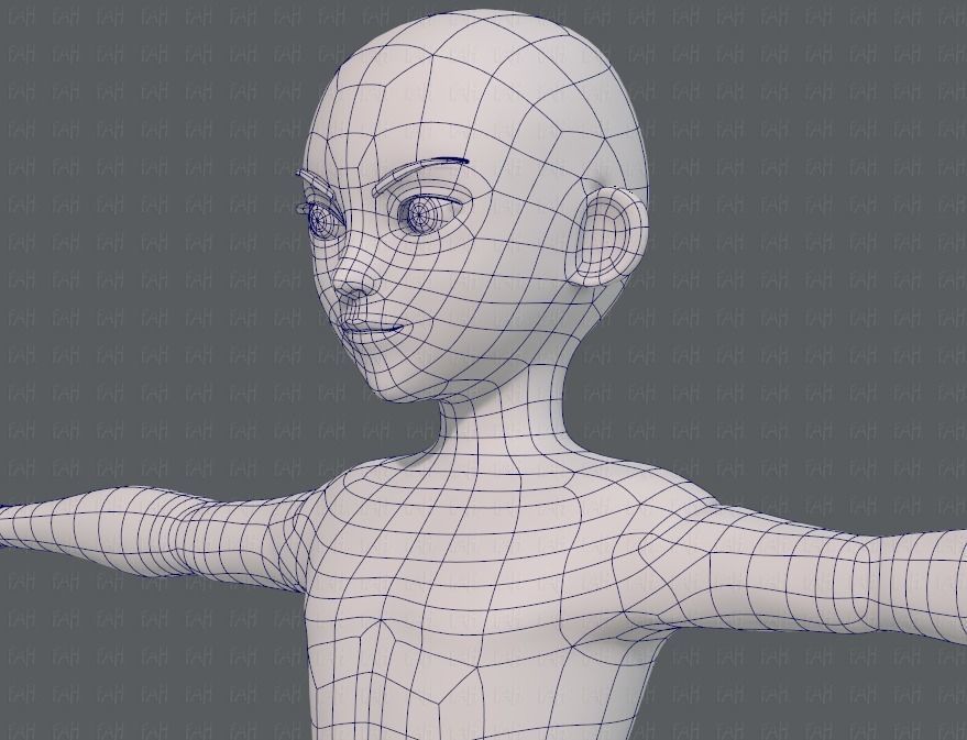 Base mesh boy character V10 Low-poly 3D model_32