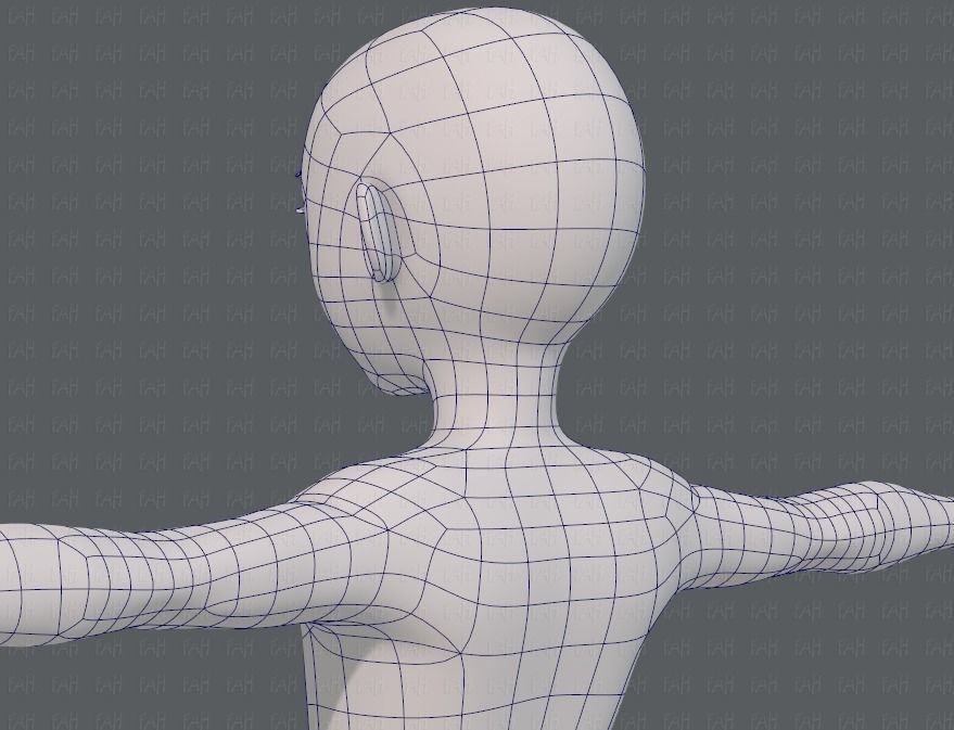 Base mesh boy character V10 Low-poly 3D model_30