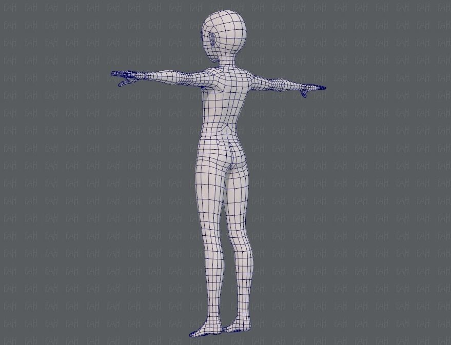 Base mesh boy character V10 Low-poly 3D model_14