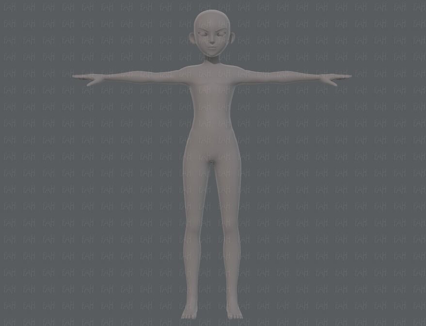 Base mesh boy character V10 Low-poly 3D model_1