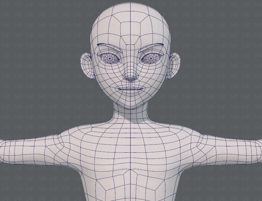 Base mesh boy character V10 Low-poly 3D model_25