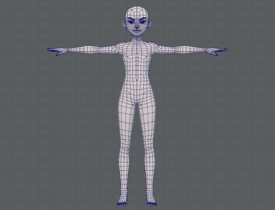 Base mesh boy character V10 Low-poly 3D model_9