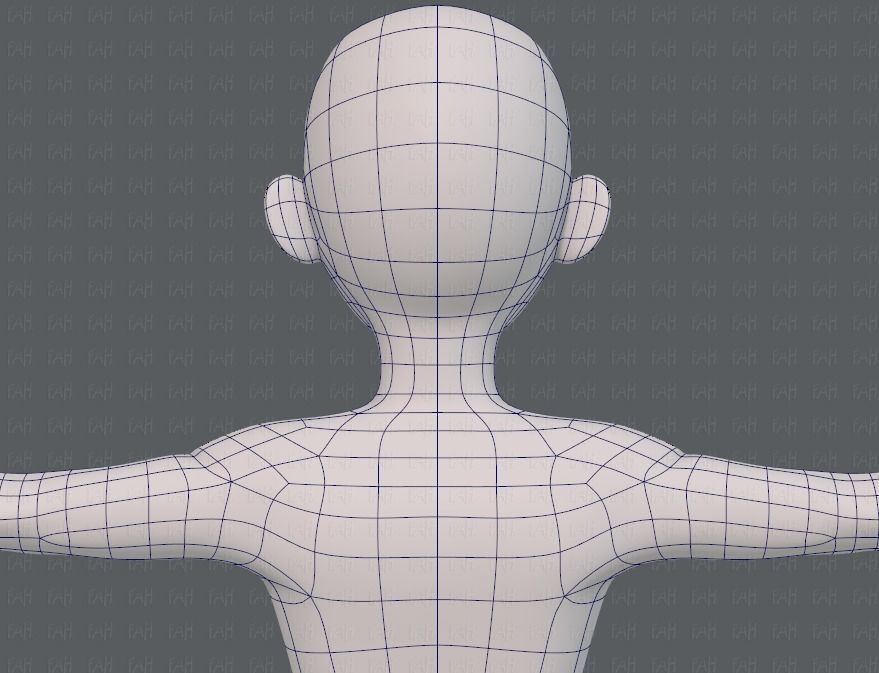 Base mesh boy character V10 Low-poly 3D model_29